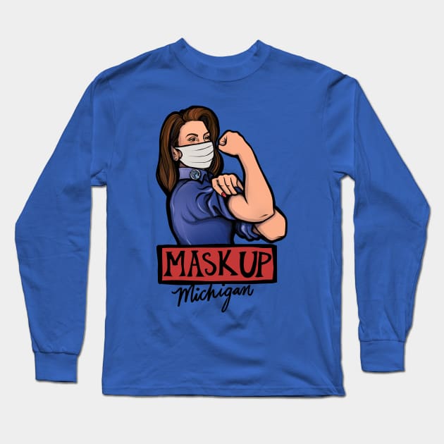 Mask Up Michigan Long Sleeve T-Shirt by bubbsnugg